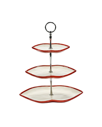 Three-tier Cake Stand Red - White Les Objets Mouleversants