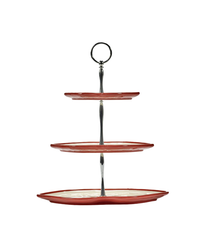 Three-tier Cake Stand Red - White Les Objets Mouleversants