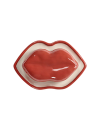 Dish With Lid Red - White Lips