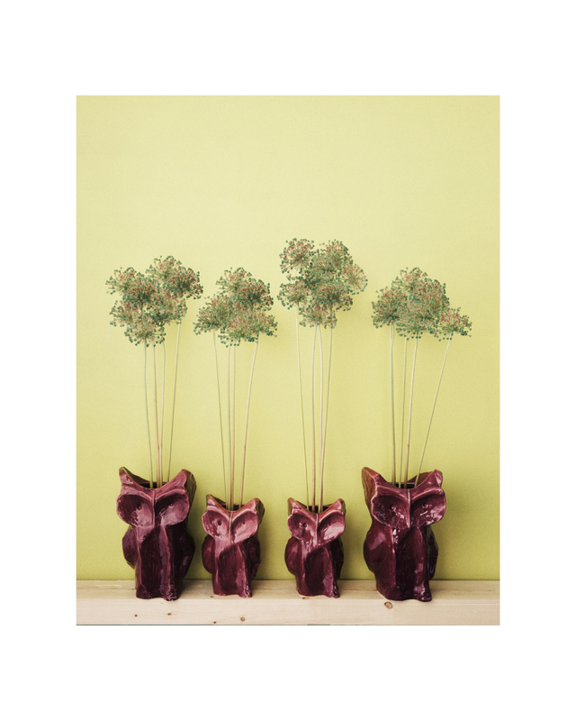 Owl Vase S Aubergine After Midnight