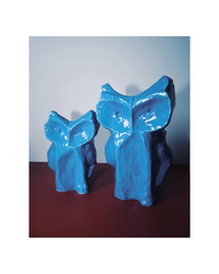 Owl Vase S blue After Midnight