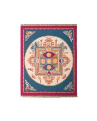 Cotton Jacquard Throw Blanket With Mandala Motif (140 x 180 Cm)