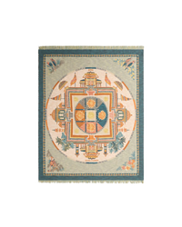Cotton Jacquard Throw Blanket With Mandala Motif (140 x 180 Cm)