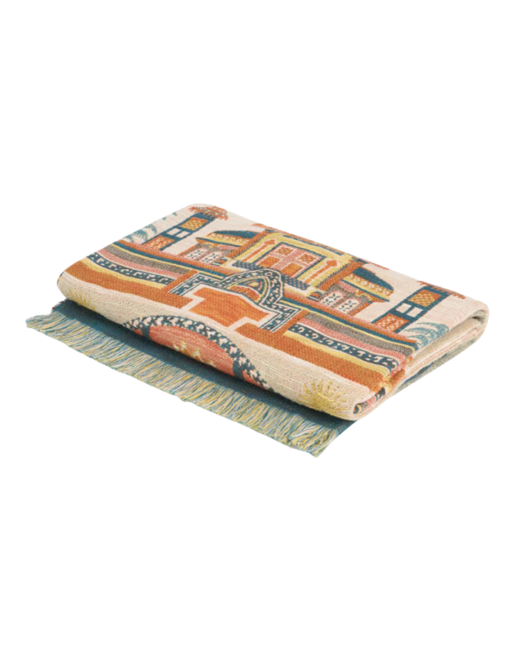 Cotton Jacquard Throw Blanket With Mandala Motif (140 x 180 Cm)