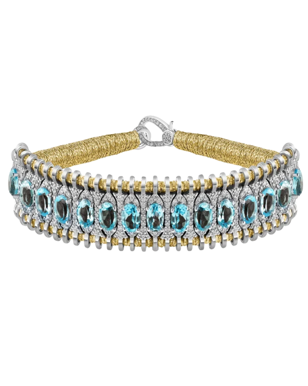 Santos Gold Bracelet W/ Topaz And Diamonds