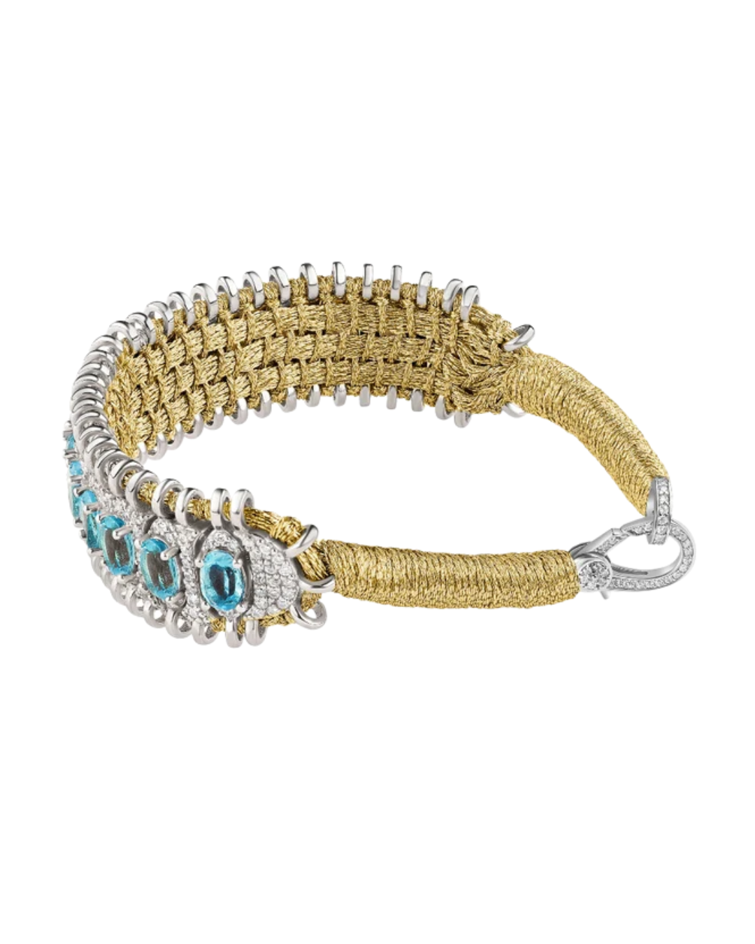 Santos Gold Bracelet W/ Topaz And Diamonds