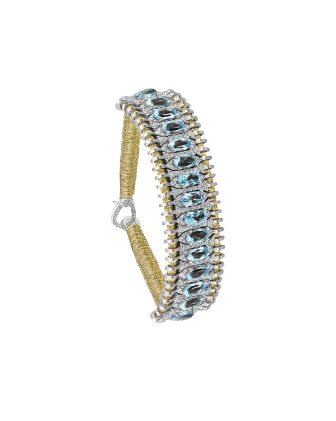 Santos Gold Bracelet W/ Topaz And Diamonds