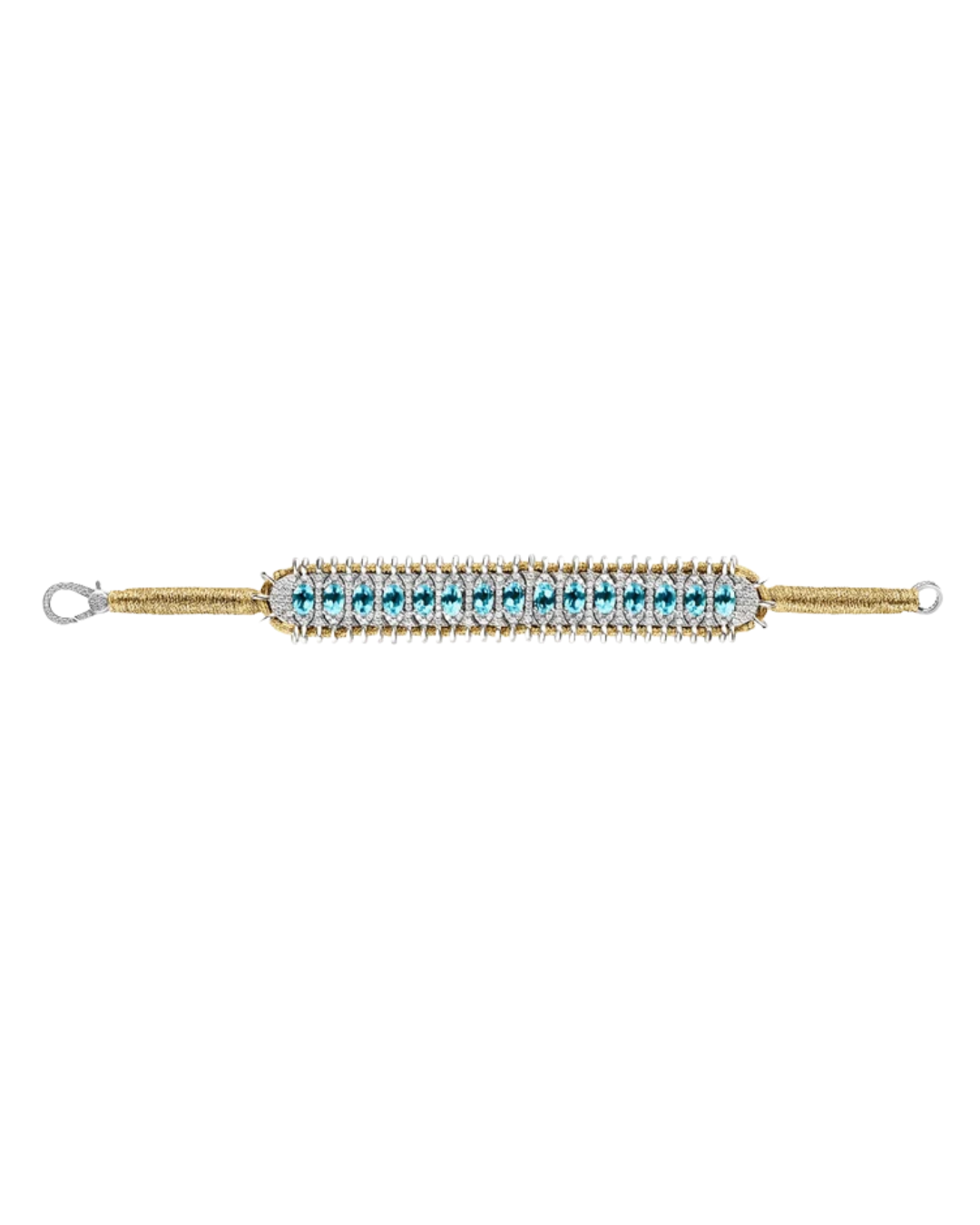 Santos Gold Bracelet W/ Topaz And Diamonds