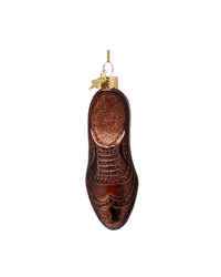 Ornament Glass Dark Brown Brogue Shoe (10 Cm)