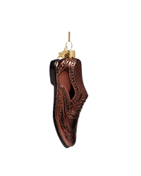 Ornament Glass Dark Brown Brogue Shoe (10 Cm)