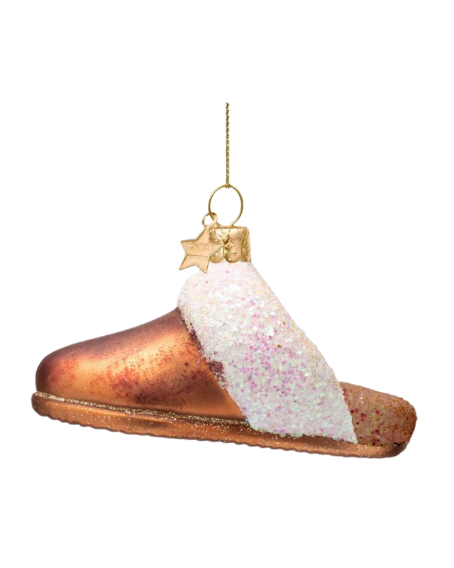 Ornament Glass Brown Suede Slippers (6 Cm)