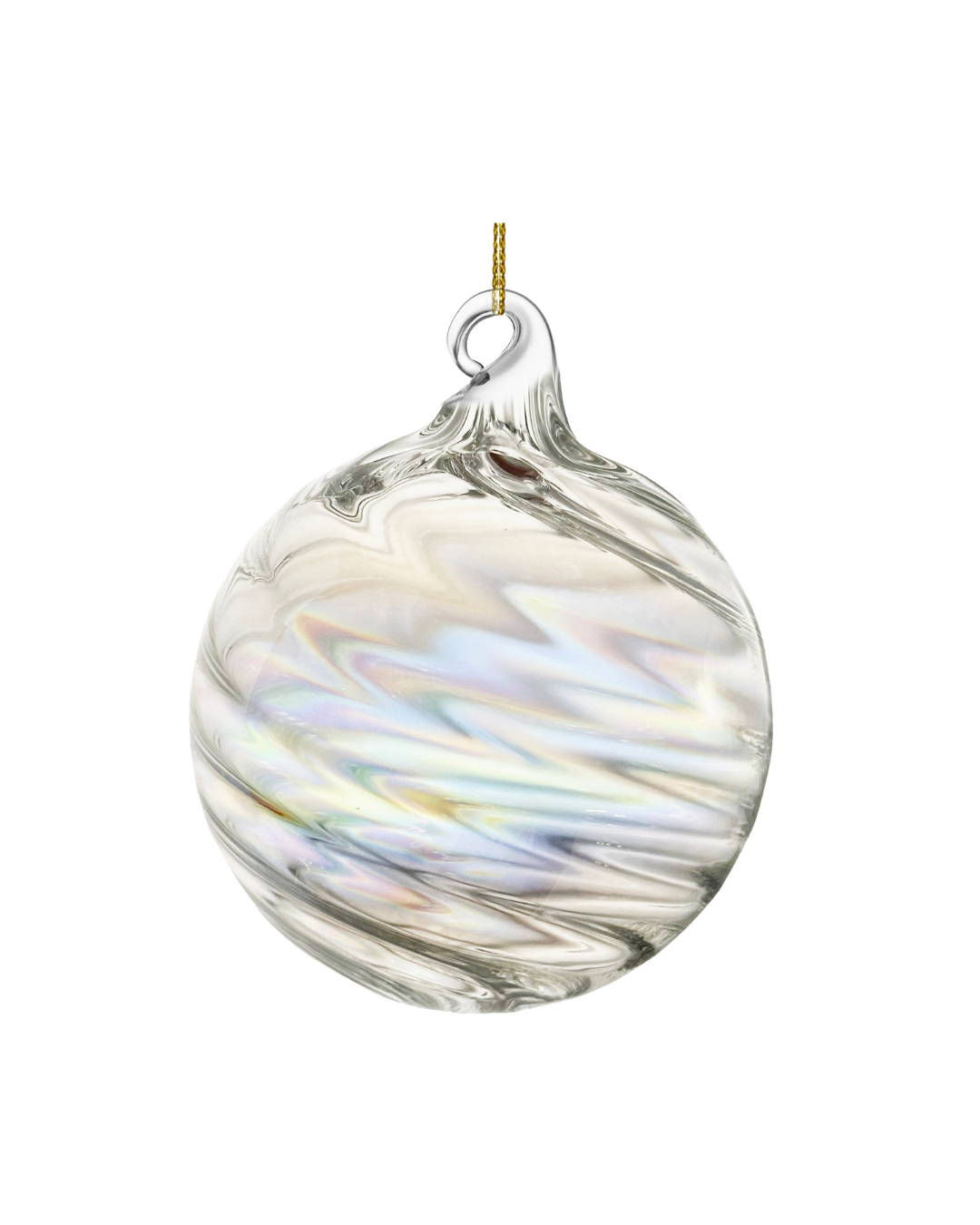 Glass Ball Twisted Transparent Lustered (15 Cm)