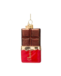 Ornament Glass Dark Brown Chocolate Bar (11 Cm)