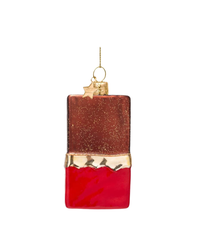 Ornament Glass Dark Brown Chocolate Bar (11 Cm)