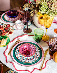 DINNER PLATES SET OF 2 PORCELAIN RAINBOW VERDE