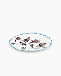 SERVING PLATE L CAMELIA AUBERGINE MIDNIGHT FLOWERS