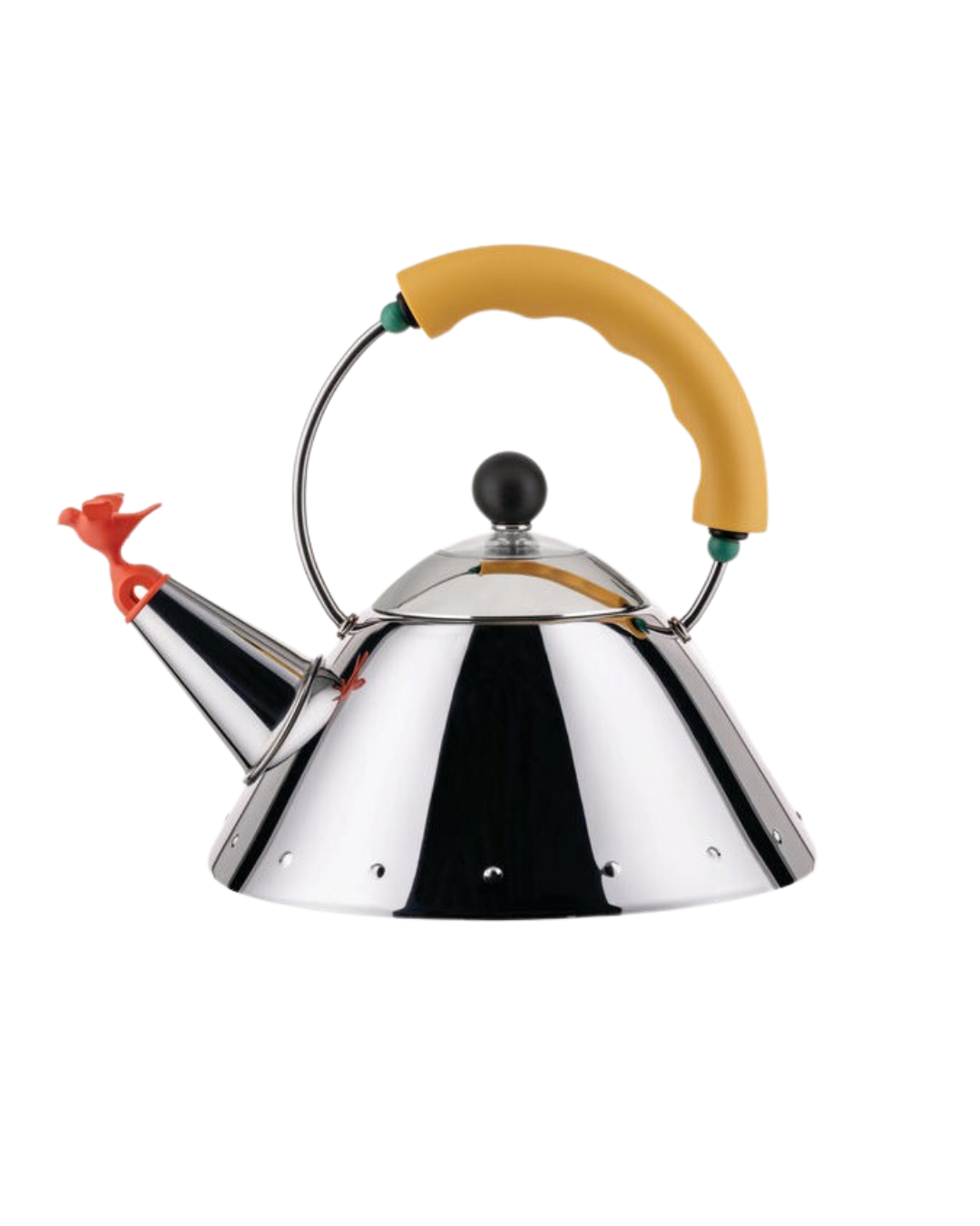 Kettle With Handle And Design Bird Whistle In Stainless Steel