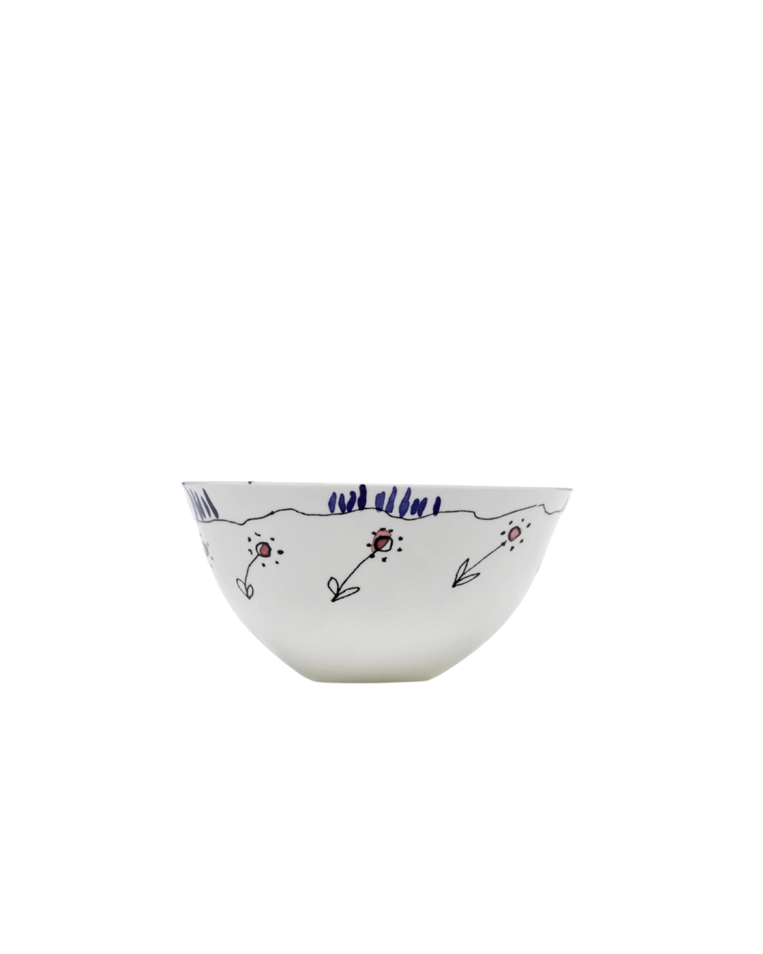 Serving Bowl M Anemone Milk Midnight Flowers - MARNI