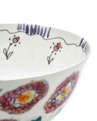 Serving Bowl L Anemone Milk Midnight Flowers - MARNI