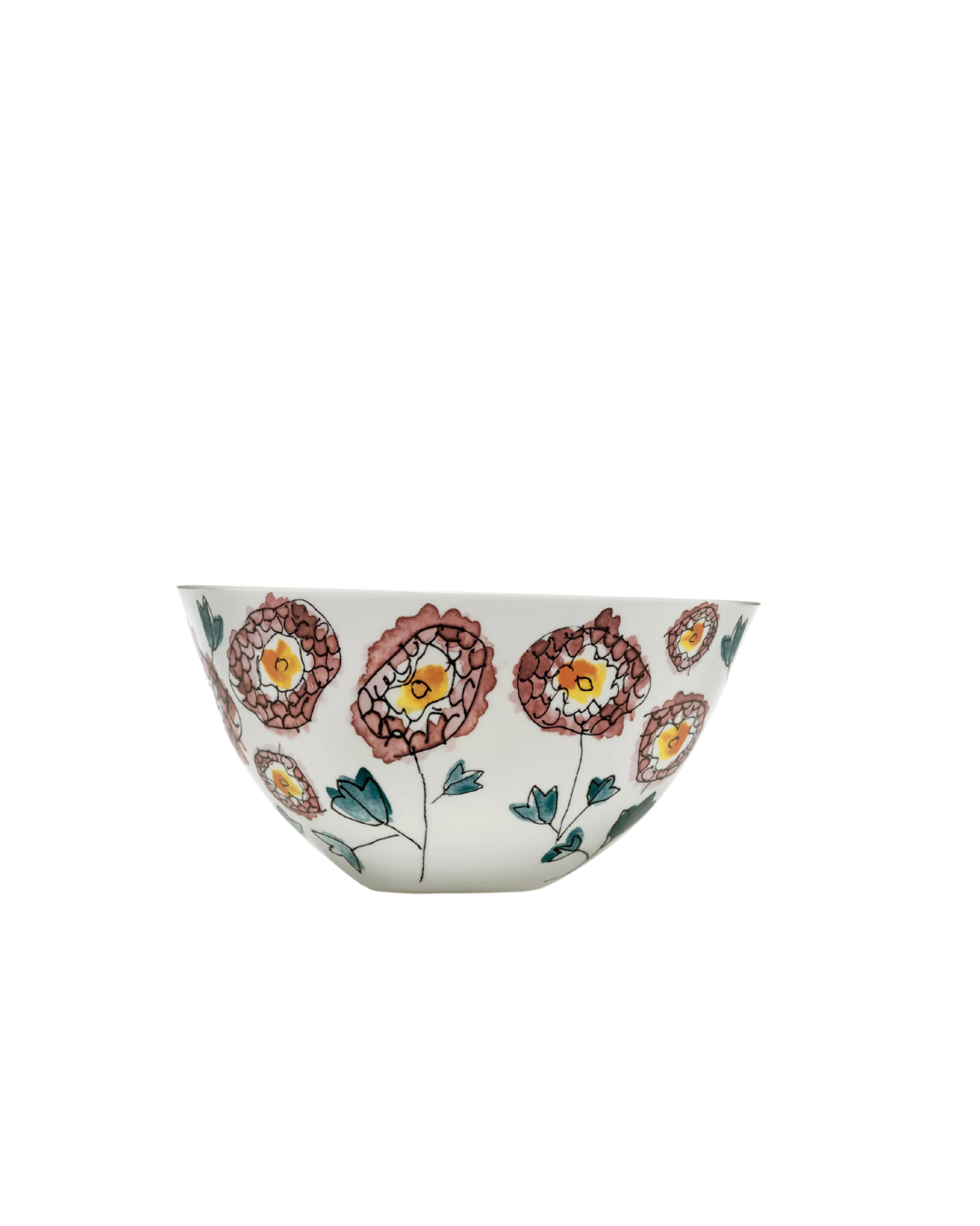 Serving Bowl L Anemone Milk Midnight Flowers - MARNI