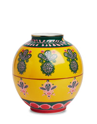 BUBBLE VASE PORCELAIN PINEAPPLE GIALLO