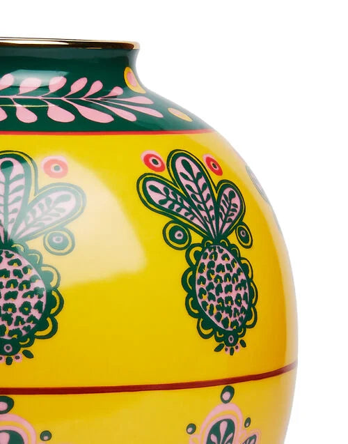 BUBBLE VASE PORCELAIN PINEAPPLE GIALLO