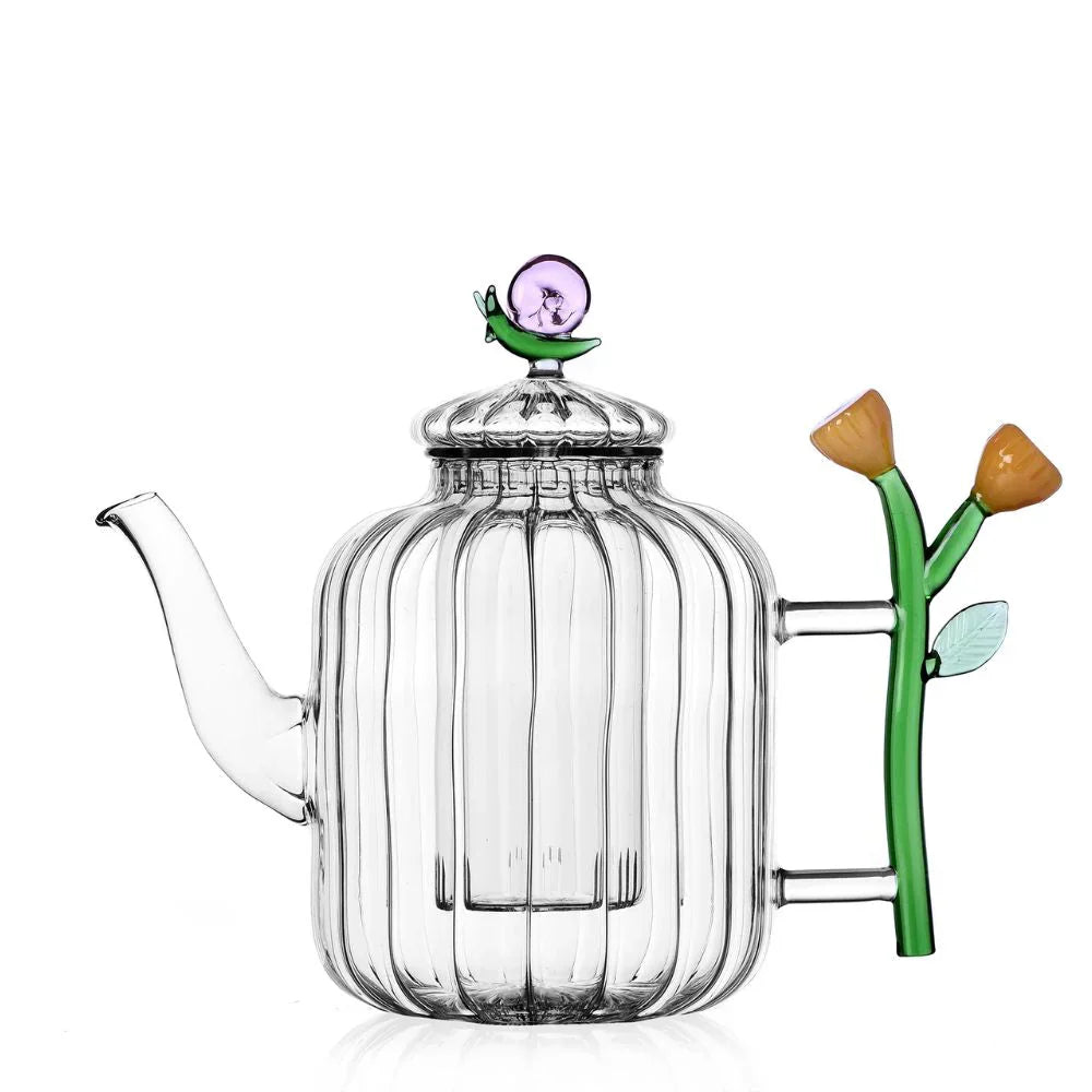 BOTANICA TEAPOT SNAIL AND AMBER FLOWER