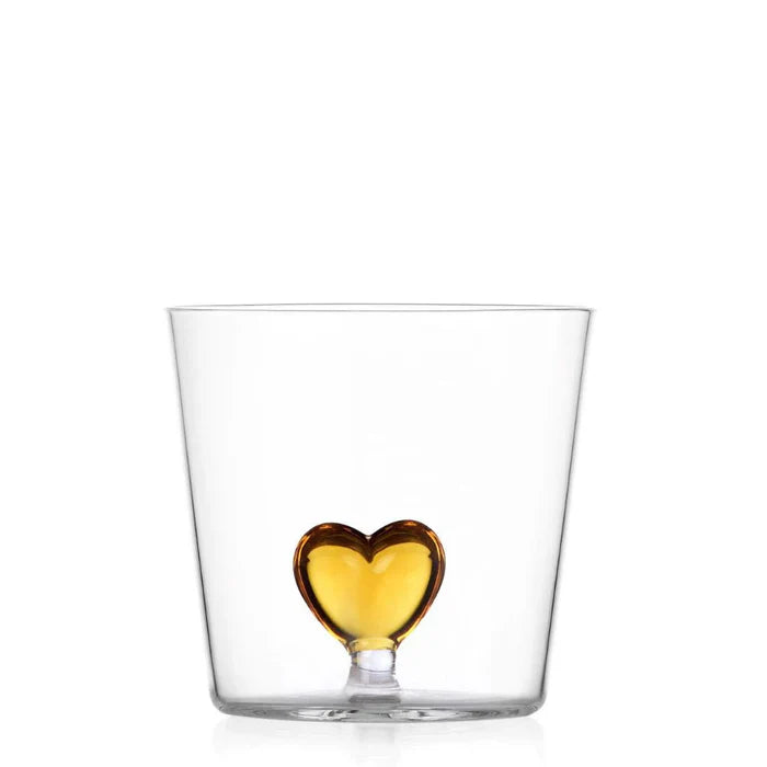 CUORE YELLOW HEART GLASS