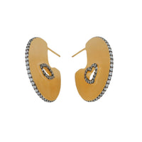 Round Disc Earrings With Eye And Heart